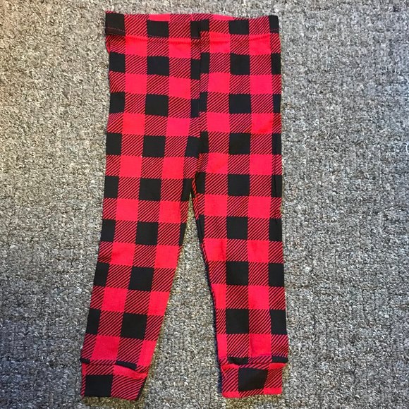 NWT Christmas Plaid Chick Peas Pajama Pants size 12 months in red buffalo plaid - Picture 1 of 2